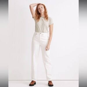 Madewell Baggy Straight Jeans in Vintage‎ Canvas Wash Sz 25 cream color